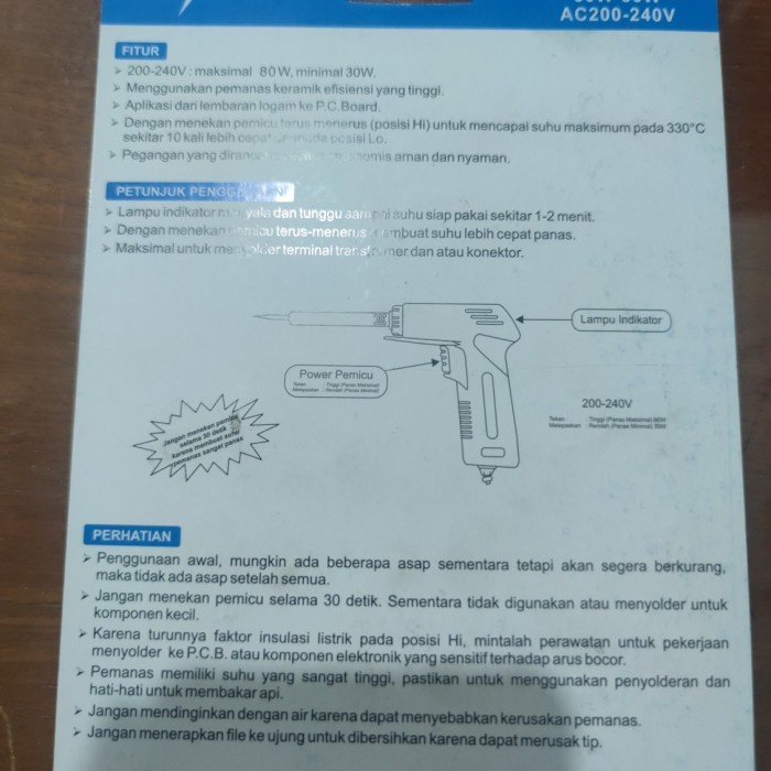 Solder gun MAX 30-80w MX3080 / Solder tembak 30-80w mata kristal