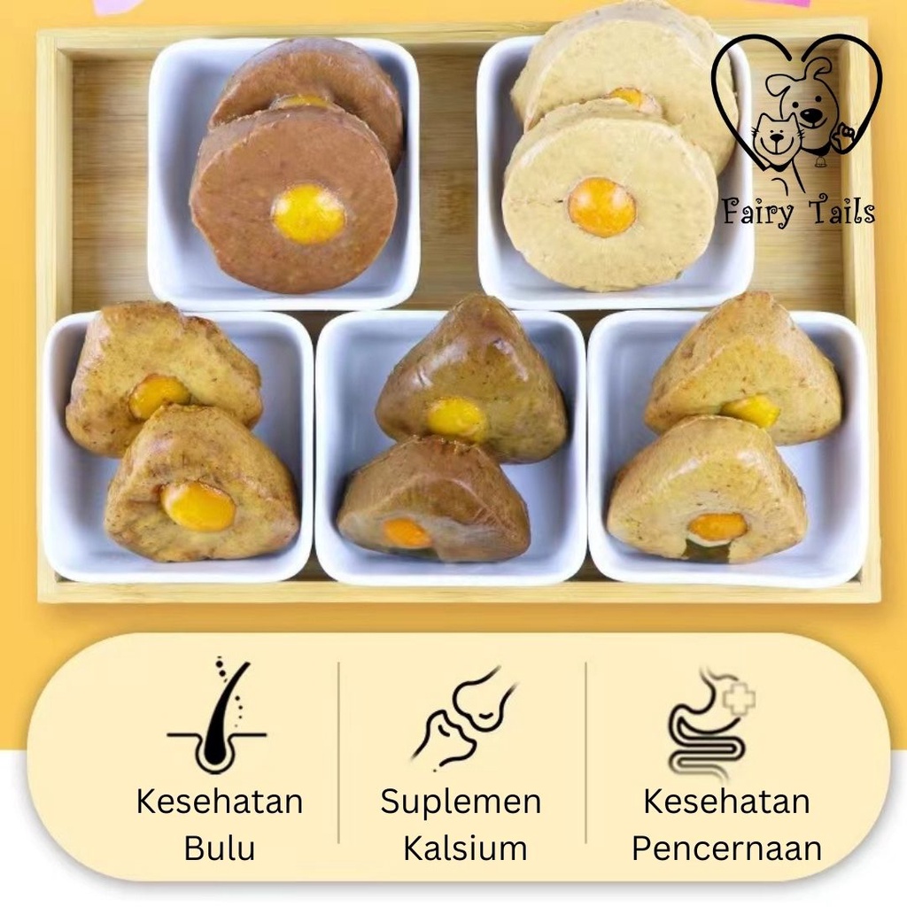 [Premium German Quality] Snack Onigiri Daging Kepal dan Telur Segar Rupert’s Choice Untuk Anjing / Cemilan Sehat Untuk Anabul / Breakfast Meat Onigiri with Egg Yolk for Dog Pet