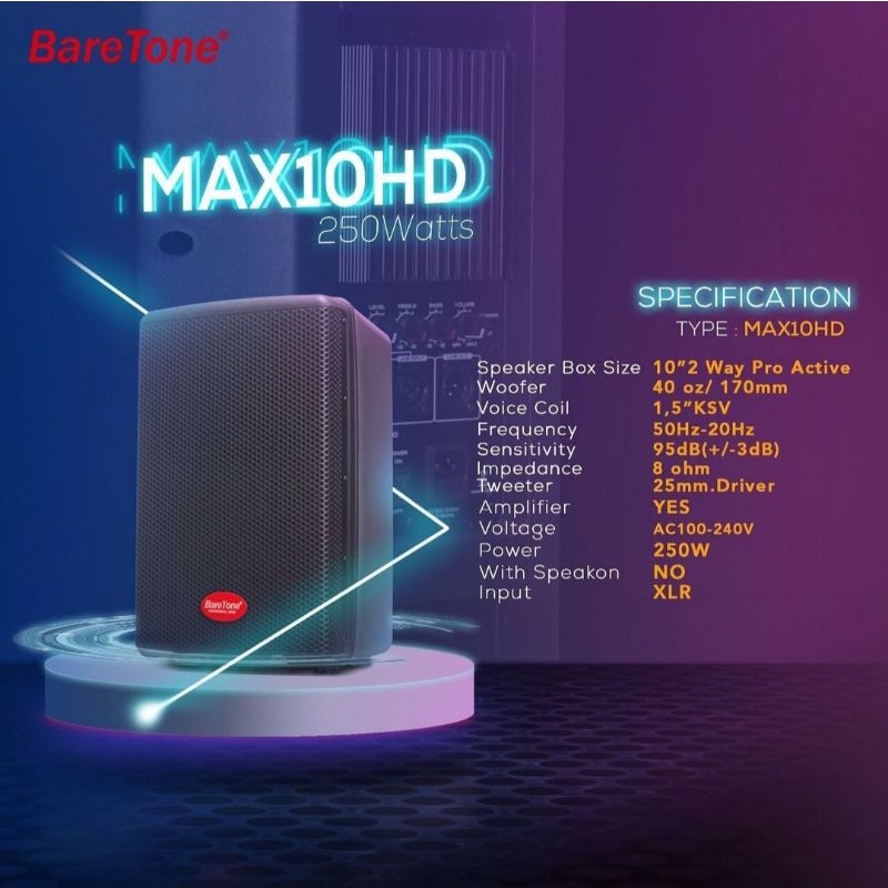 Speaker Active | Speaker Aktif BARETONE MAX10HD | BARETONE MAX 10HD