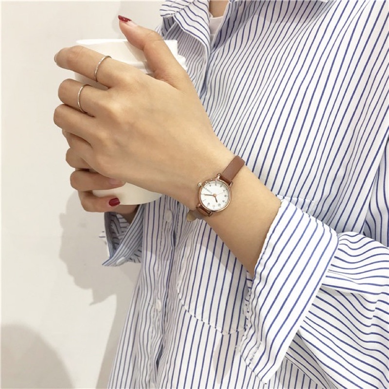 Kooley Jam Tangan Mini Ulzzang Korea QUARTZ  Casual Simple Chic Slim Vintage