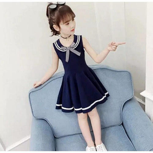 dress anak gaun anak model terbaru simple elegan sleting belakang