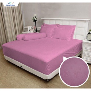 TERMURAH SPREI EMBOS WANNA POLOS UKURAN 160X200 CM 2 BANTAL+2 GULING ANTI LUNTUR - LAGI PROMO