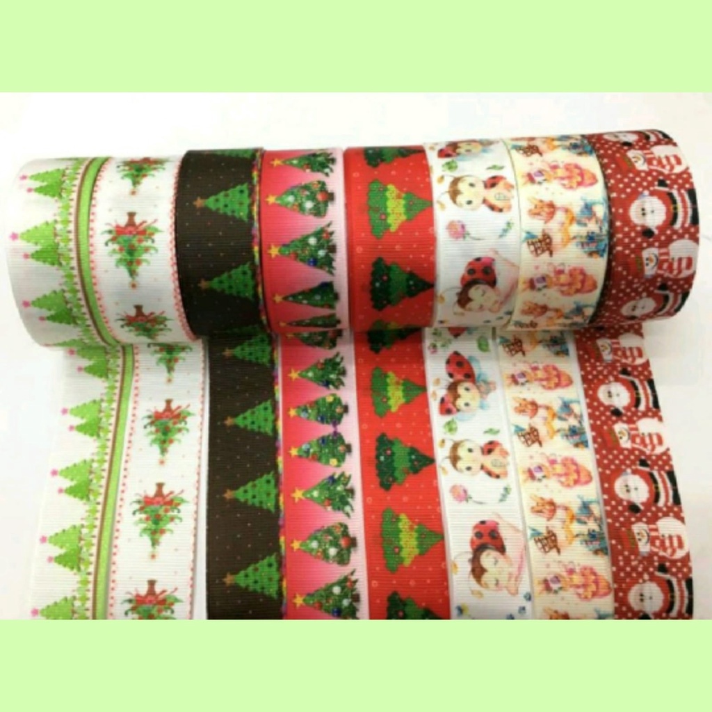 

1 YARD - PITA KADO HAMPERS NATAL | PITA GROSGRAIN CHRISTMAS 2.5 cm