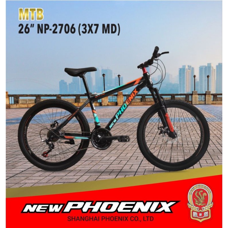 Sepeda Gunung MTB 26 / 27.5 dan 24 NEW Phoenix 3x7 speed NP 2706 / 2705
