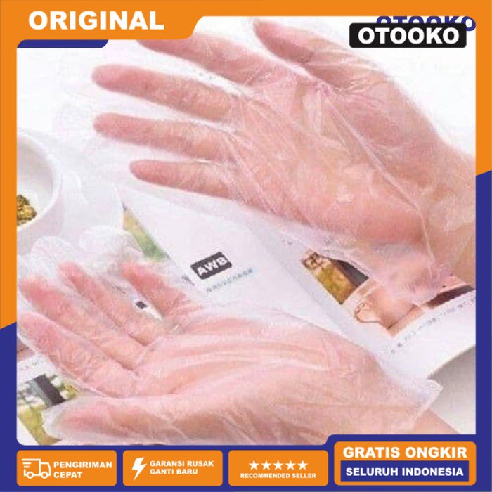 Sarung Tangan Plastik Food Grade Hand Glove Anti Virus Bakteri isi 100