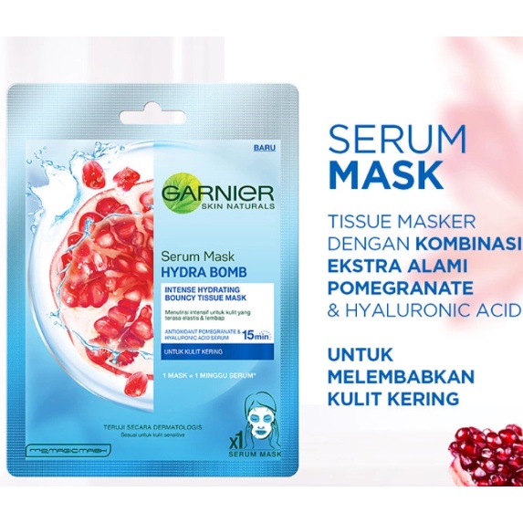 GARNIER MASKER WAJAH ISI 10 ALL VARIAN ,ALL WARNA