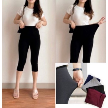 LEGGING Pendek 3/4 Bahan Sandek Premium Standar &amp; jumbo