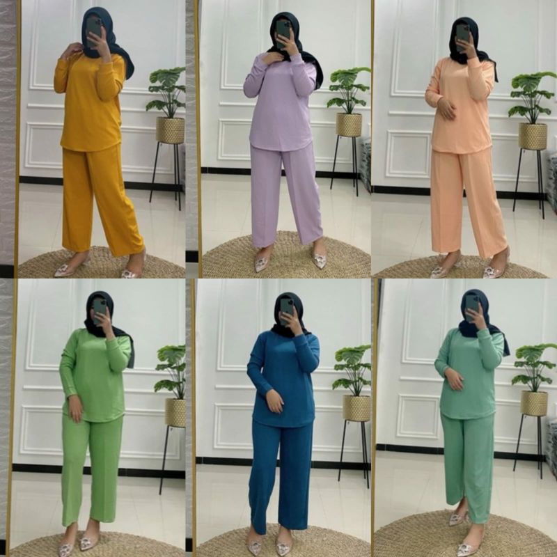 One Set Phelicia / One set Knit Wanita