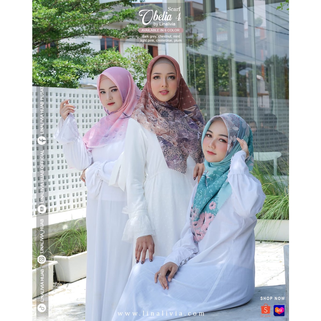segi empat Obelia 4 by LinaLivia Hijab