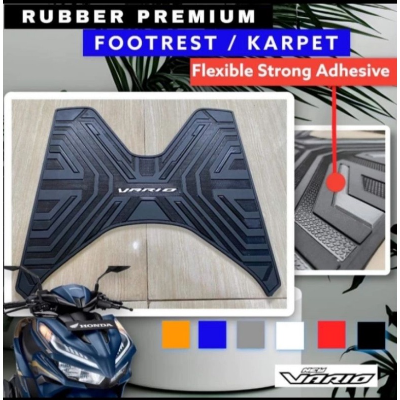 Rubber karpet pijakan kaki premium Honda NEW VARIO 125 150 2017 - 2022