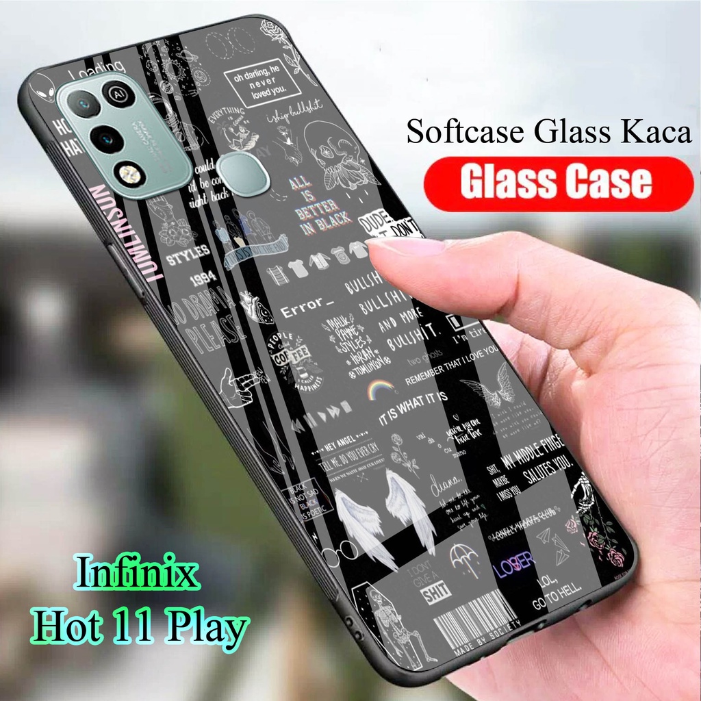 Softcase Glass Kaca for INFINIX HOT 11 PLAY - Case Handphone  INFINIX HOT 11 PLAY [T06]