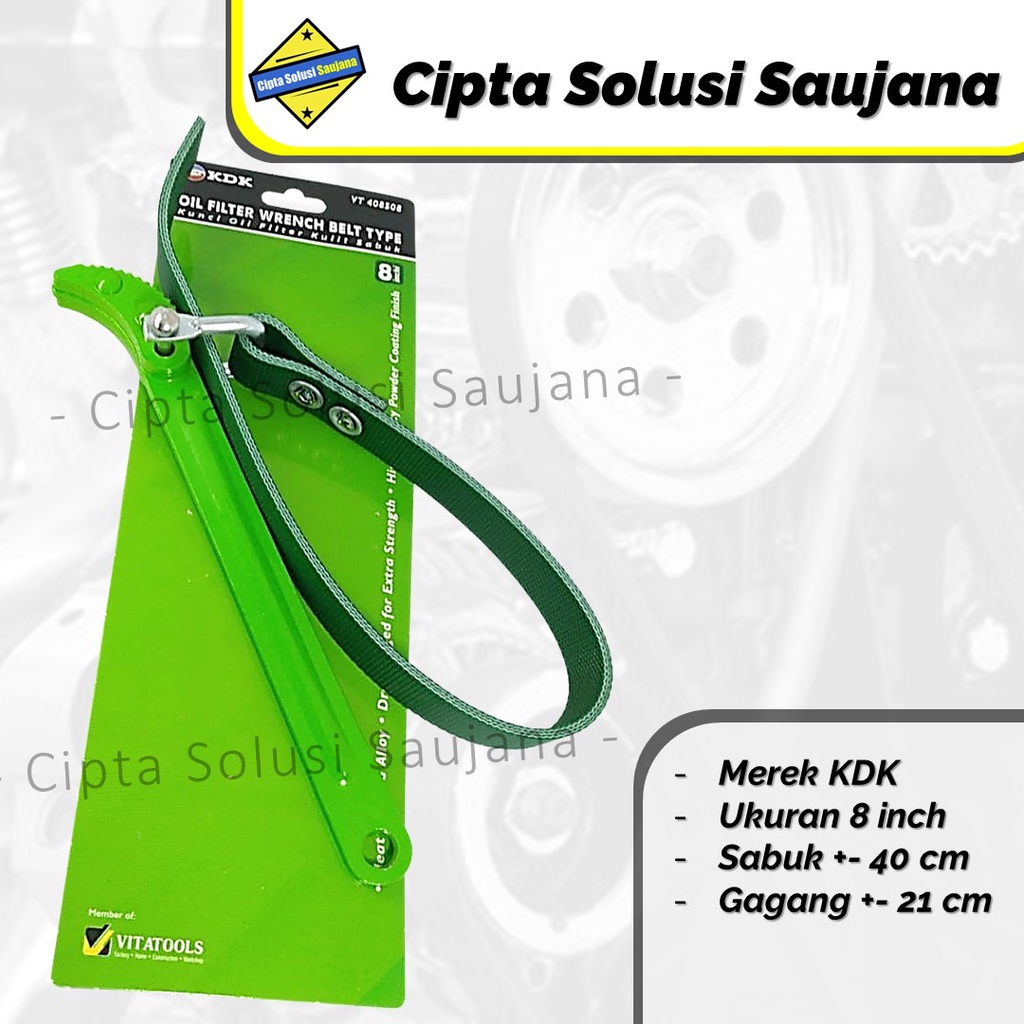 KDK SABUK 8" KUNCI FILTER OLI MOBIL KUNCI FILTER SOLAR ALAT PEMBUKA FILTER OLI KUNCI SARINGAN OLI