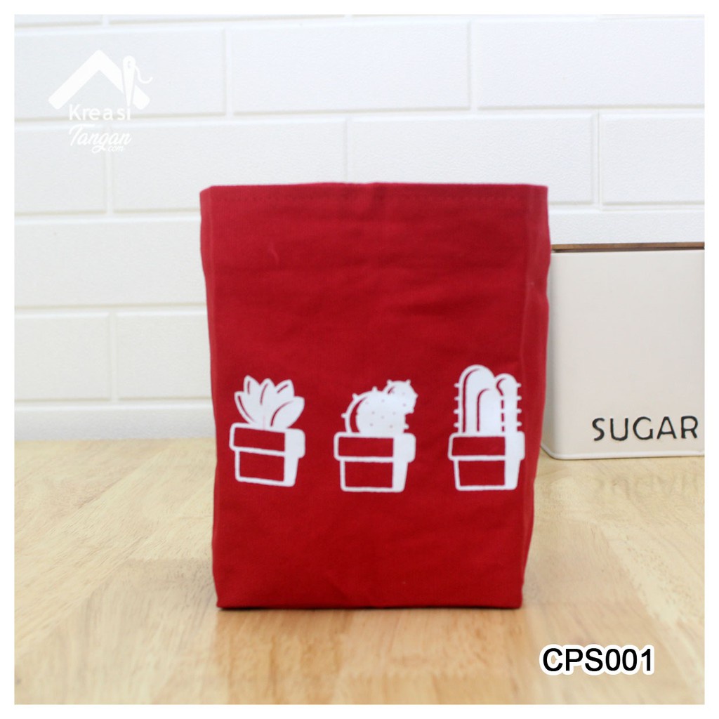 COVER POT / STORAGE MULTIFUNGSI POLOS SABLON CACTUS CPS001