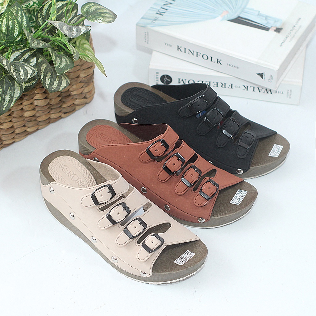 Sandal Wedges Wanita Slop / Selop Sendal Casual Murah DRE