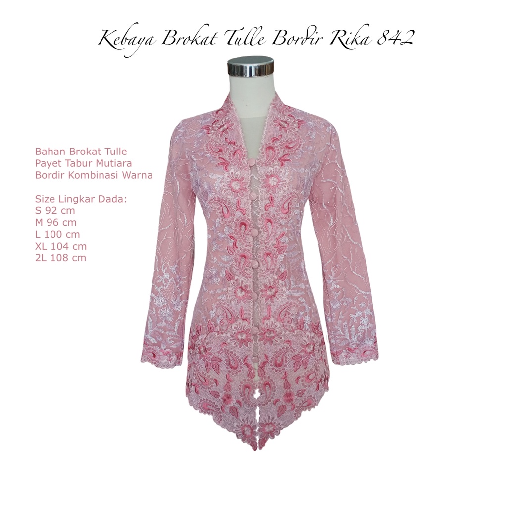 Kebaya Brokat Tulle Bordir Rika Furing 842