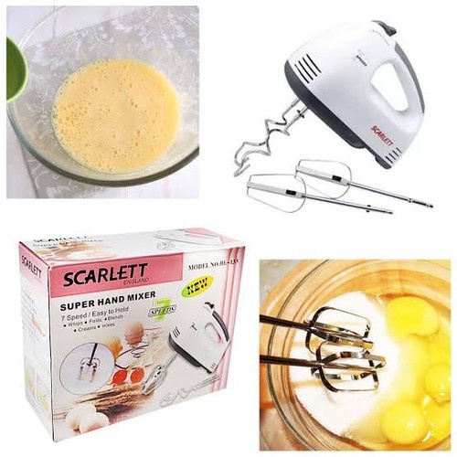 SHENAR! Super Hand Mixer SCARLETT Dengan 7 Kecepatan Free 4 Buah Alat Pengaduk