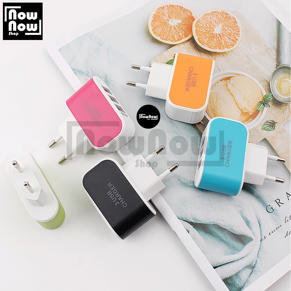 Batok Kepala Adaptor Charger 3 Port USB 3.1A Kepala Charger 3 USB / Adaptor Batok 3 OUTPUT / COLOKAN CHARGER UNIVERSAL 3 in 1 / Cas USB 3 Colokan Kabel / Triple USB Port Wall Charger