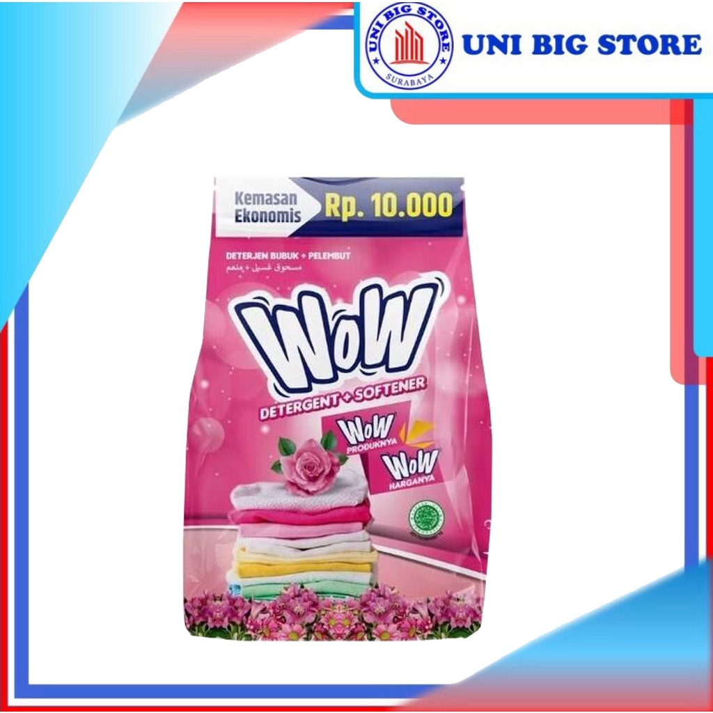 WOW Sabun Deterjen Bubuk Fresh Pink 500 gr Powder Cuci Baju Detergen