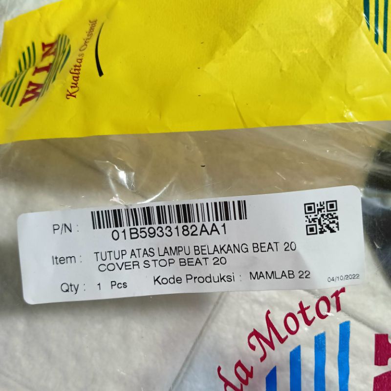 Cover Tail Cover Stoplamp Lampu Belakang Honda Beat 2020 Merk Win