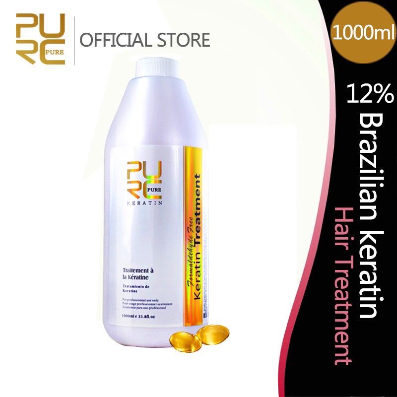 Pelurus Rambut Keratin pure purc Treatment Smooting Brazilian 1000ml