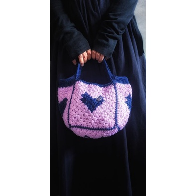 Heart Tote Bag/ Tas rajut/ granny square bag