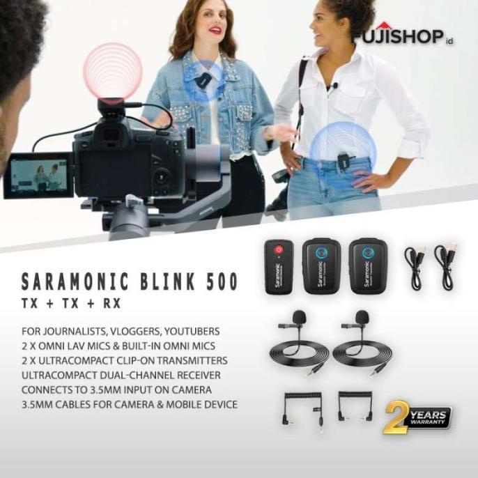 Saramonic Blink 500 B2 Wireless Omni Lavalier Mic System (Tx+Tx+Rx)