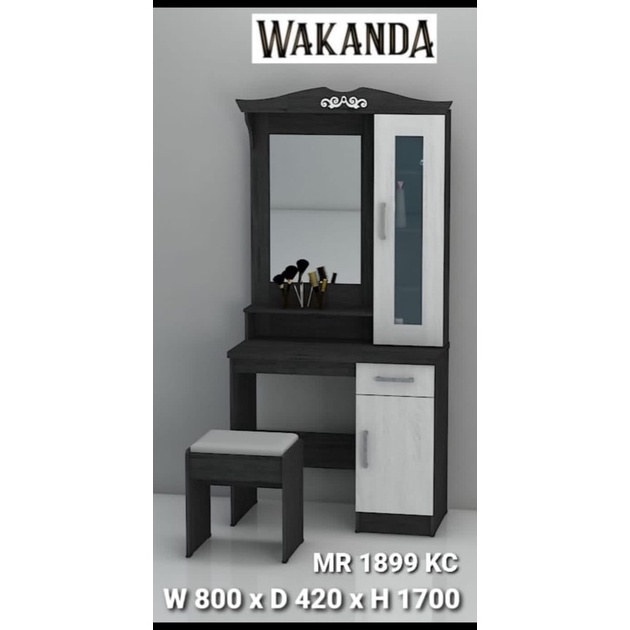 Meja Rias Minimalis Rak Samping - Meja Rias Free Bangku - Medan