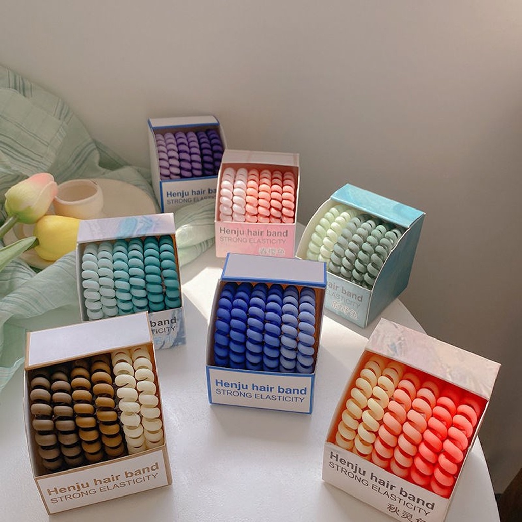 MurmerOfficial Ikat Rambut Elastis Model Kabel Telepon Gaya Korea Untuk Wanita Ikat Rambut Spiral R769