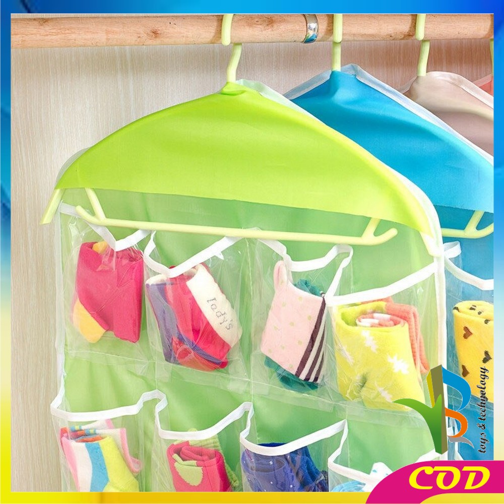 RB-C134 Pouch Gantung 16 Saku Dinding Storage Bag Organizer Wall Pocket Korean Style Hanger Murah