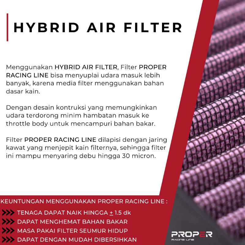 Filter Udara SemiRacing ProperRacingLine Honda PCX 160 / Adv 160 / Vario 160