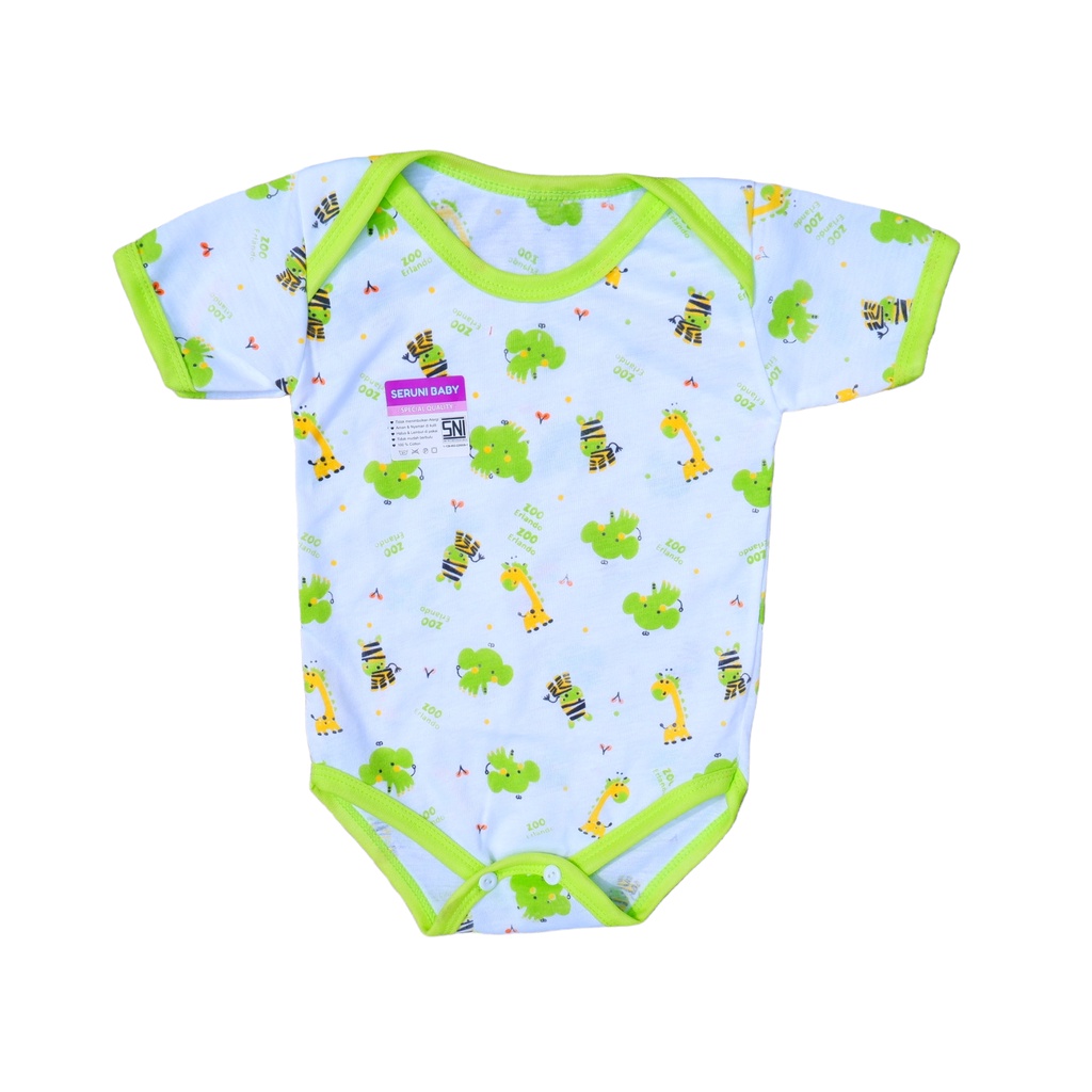 ISI 3pcs JUMPER PENDEK BAYI USIA 0-3 BULAN MOTIF ZOO FRIEND BAHAN KATUN