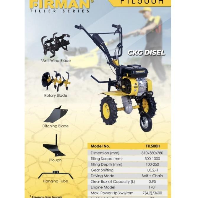 Cultivator Firman Ftl500H - Ftl 500 H