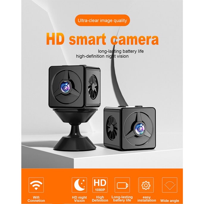 ZUIDID Mini WiFi IP Camera CCTV IR Sensor 1080P - K14 - Black