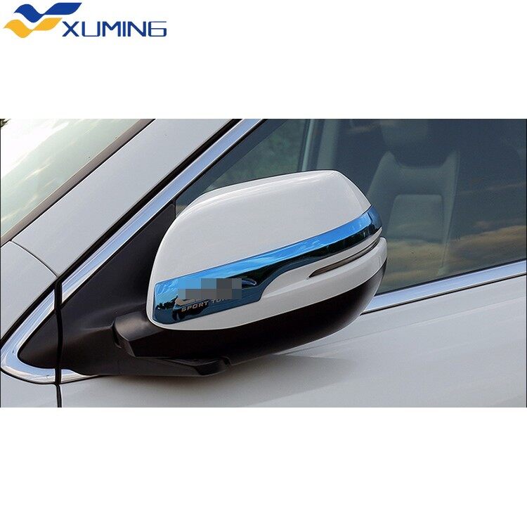 Xuming Cover Trim Kaca Spion Samping Mobil Bahan Baja Krom Untuk Honda CRV 2017-2019