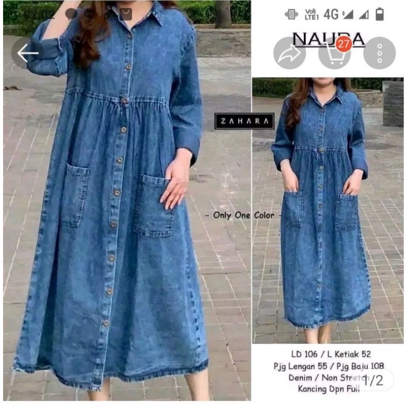 TUNIK JEANS KEKINIAN//TUNIK JEANS WANITA//TUNIK JEANS ORI//TUNIK JEANS MURAH//TUNIK JEANS JUMBO
