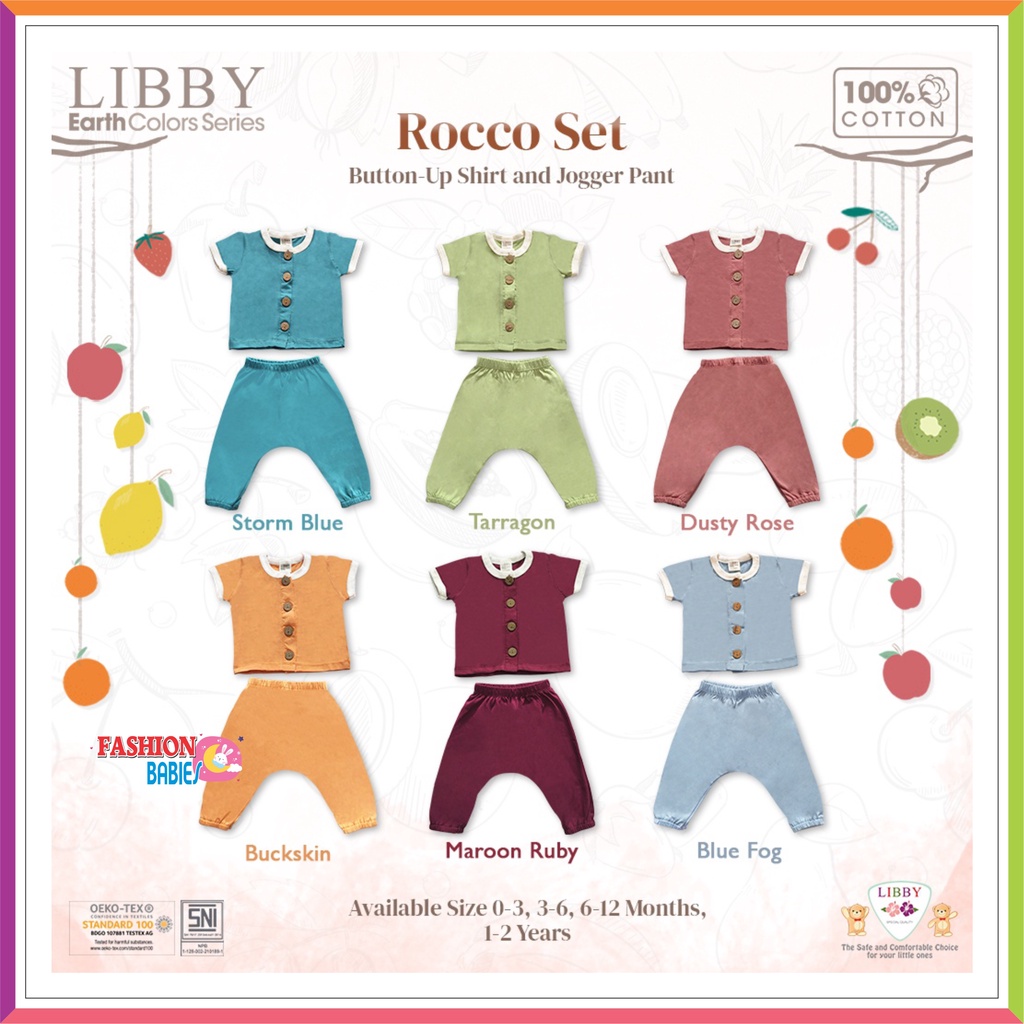 LIBBY ROCCO SET TERBARU | SETELAN KANCING PENDEK CELANA JOGGER ❤ Fashionbabies ❤