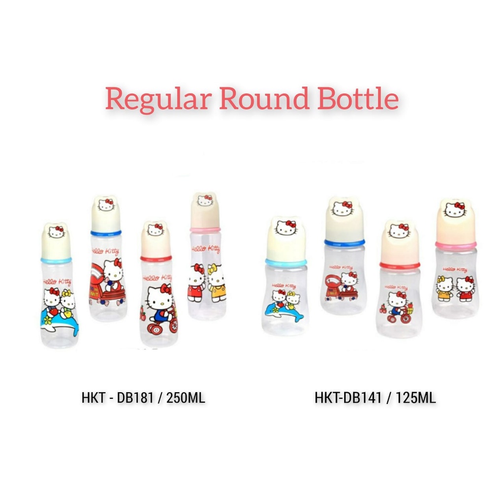 Lusty Bunny Hello Kitty Regular Round Bottle Botol Susu Bayi (HKT-DB141 / 125ML )-( HKT-DB181 / 250ML) // Botol Susu Bayi Regular Round Bottle BPA FREE