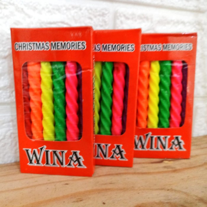 Lilin Natal Ulang Tahun Warna Warni 12 Pcs/1Pack