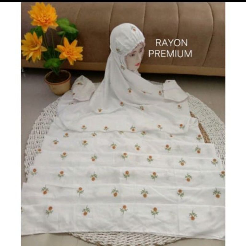 mukena rayon terusan bordir