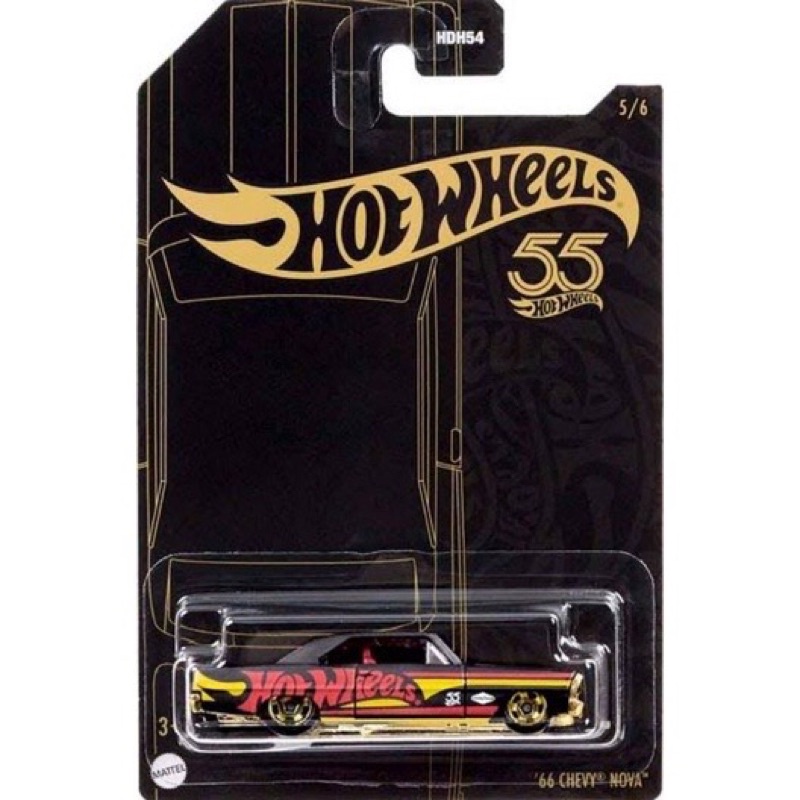 HOT WHEELS '66 CHEVY NOVA SPECIAL 55th ANNIVERSARY EDITION [BLACK GOLD]