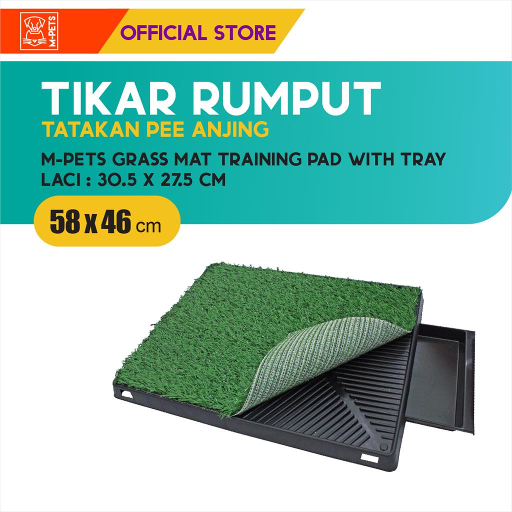 M-Pets Grass Mat Training Pad  With Tray / Tikar Rumput Tatakan Pee