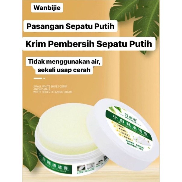 Krim Pemutih Sepatu Sneaker 260G +Spons /Krim Pembersih Sepatu Sofa / Little White Shoe Cleaner/ Crem Pembersih Serbaguna