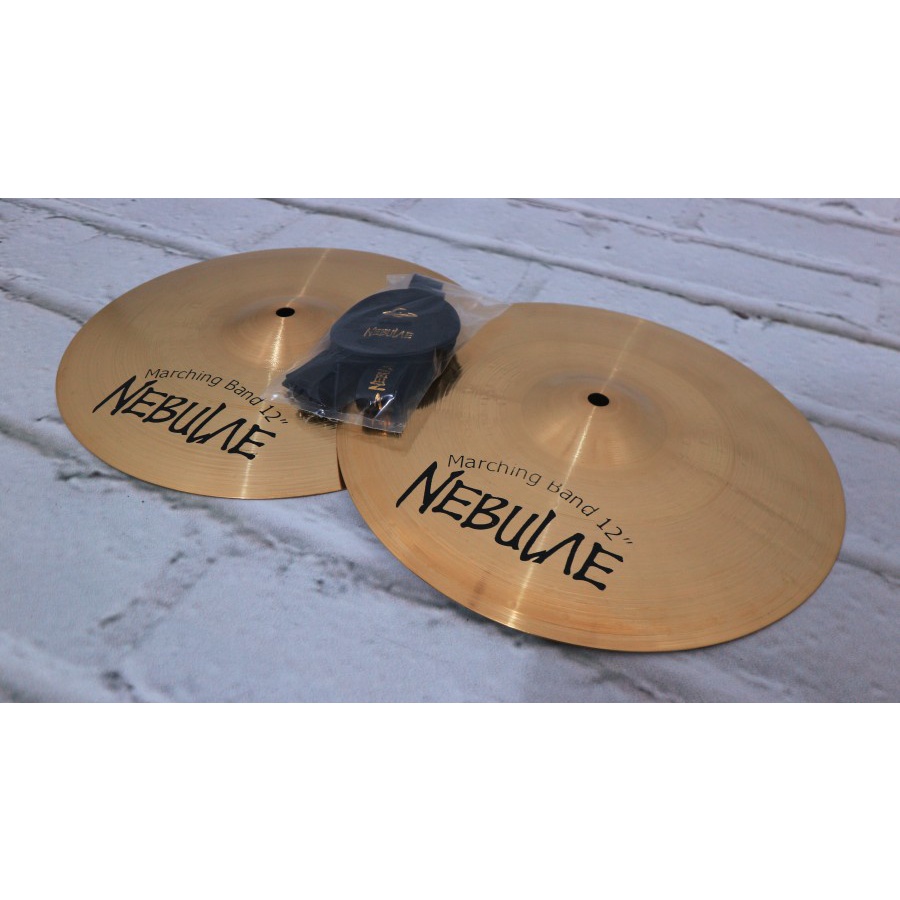 Cymbal Nebulae Marching Band 12 " satu set dan strap cymbal drumband