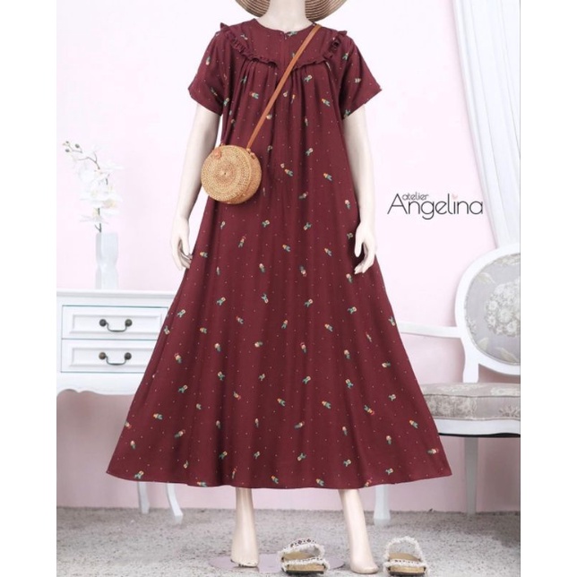 ATELIER ANGELINA CAMILLA DRESS-CACTUS MAROON