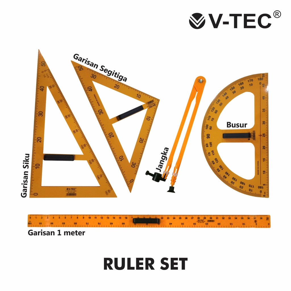 Jual V Tec Ruler Arc Penggaris Busur Derajat Siku Segitiga Siku