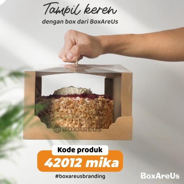 

Box Mika Kotak Kue Cake Packaging Transparan Dus Handle | 42012