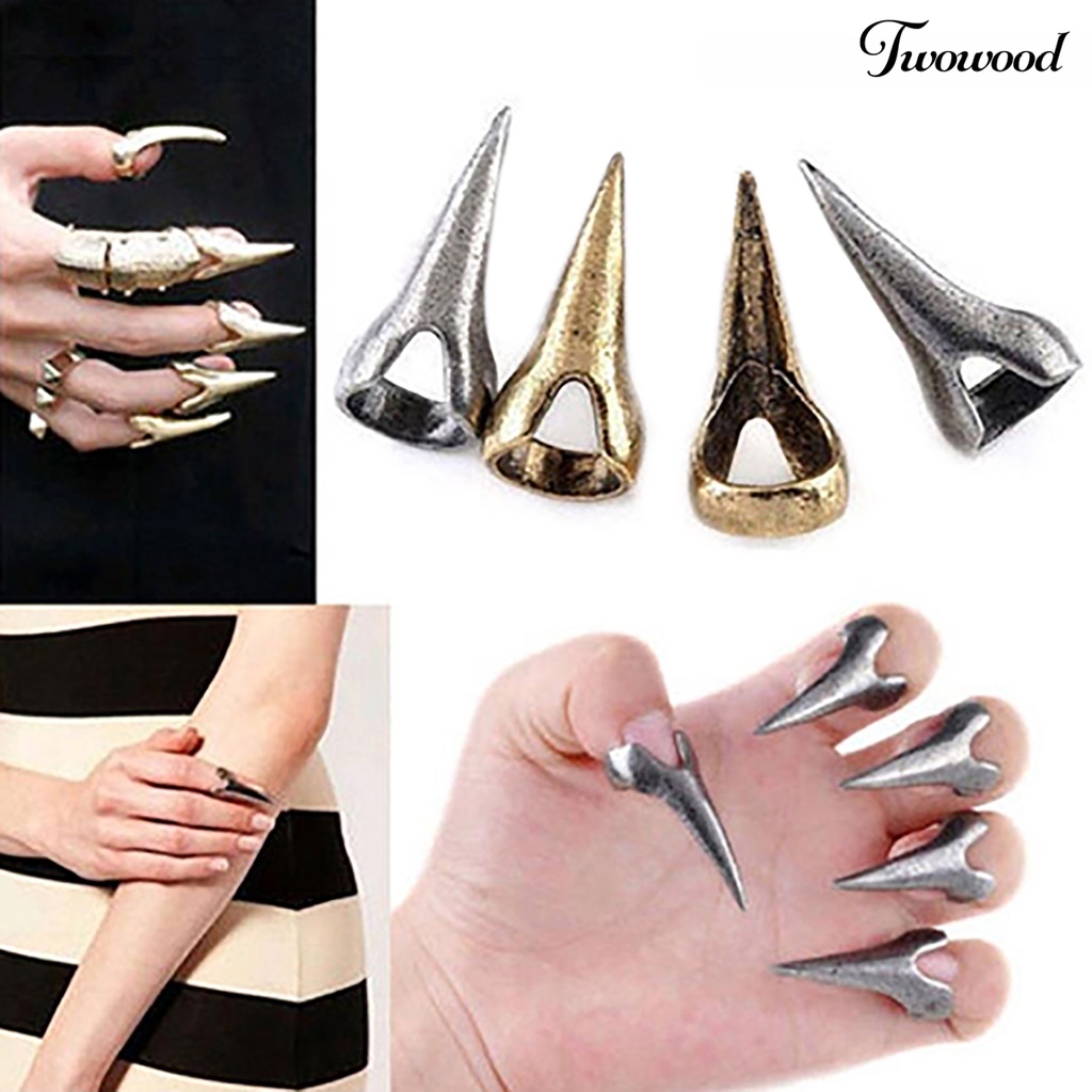 Set Cincin Knuckle Bahan Alloy Gaya Retro Untuk Hadiah