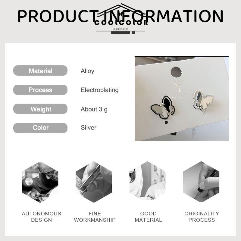 COD❤️Anting Kupu Korea Untuk Wanita kecil berongga Butterfly Earrings Stud Tusuk Kupu- cl