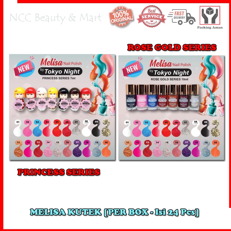 [PER BOX] * NCC * Melisa Kutek Rose Gold Princess Kitek Cutex Nail Polish Cat Kuku by Tokyo Night - Isi 24 pcs