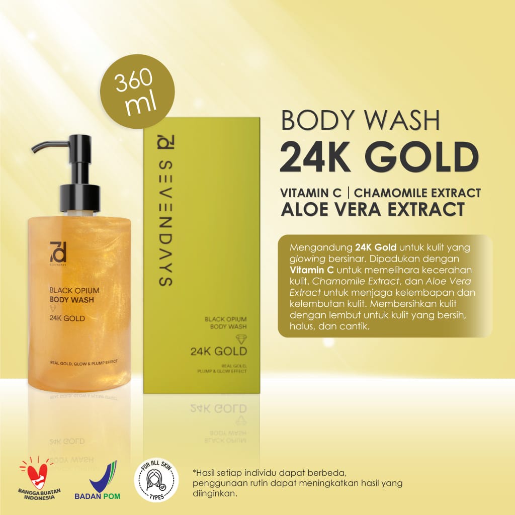 Seven Days 24K Gold Black Opium Body Wash 360ml | Sabun Mandi